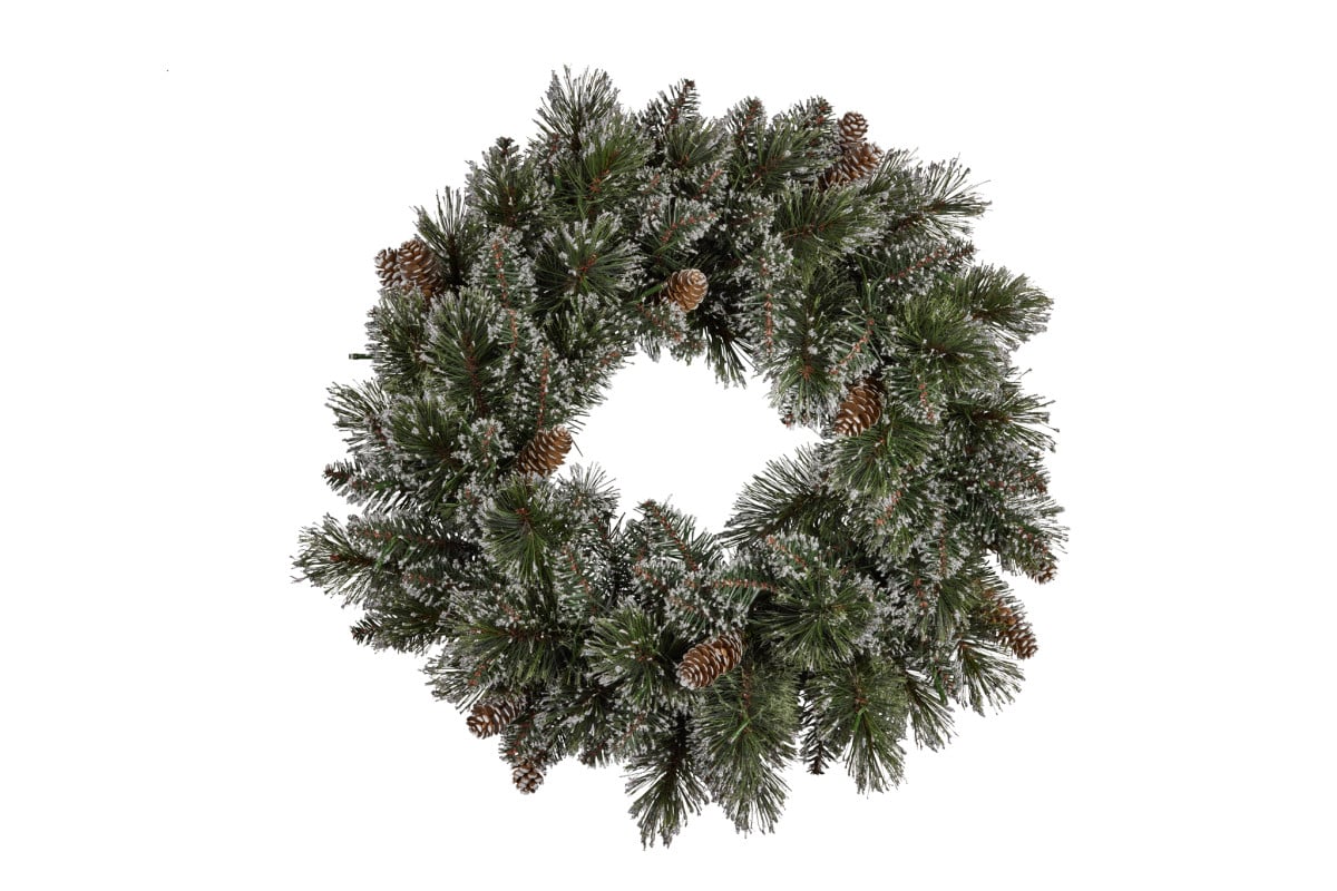 Christabelle 61cm Christmas Wreath Cashmere Pine with LED Lights Front Door Decoration Ornament V240-112_HZC61