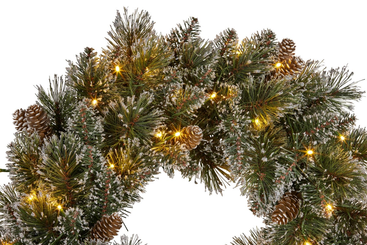 Christabelle 61cm Christmas Wreath Cashmere Pine with LED Lights Front Door Decoration Ornament V240-112_HZC61