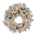 Christabelle Christmas Wreath Snowy Atica Pre-Lit with LED Lights Front Door Decoration Ornament V240-112_HZSA61