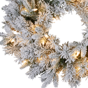 Christabelle Christmas Wreath Snowy Atica Pre-Lit with LED Lights Front Door Decoration Ornament V240-112_HZSA61