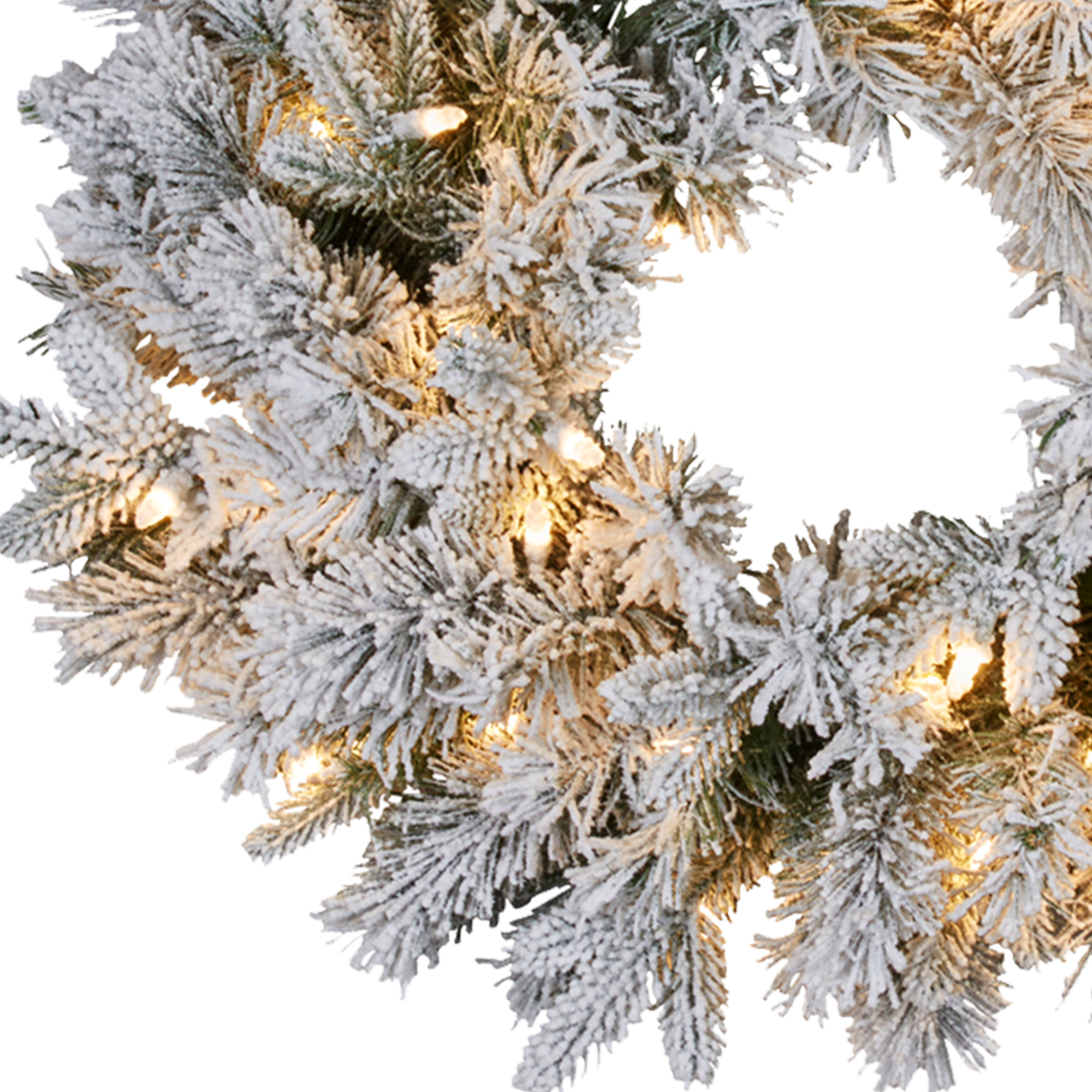 Christabelle Christmas Wreath Snowy Atica Pre-Lit with LED Lights Front Door Decoration Ornament V240-112_HZSA61