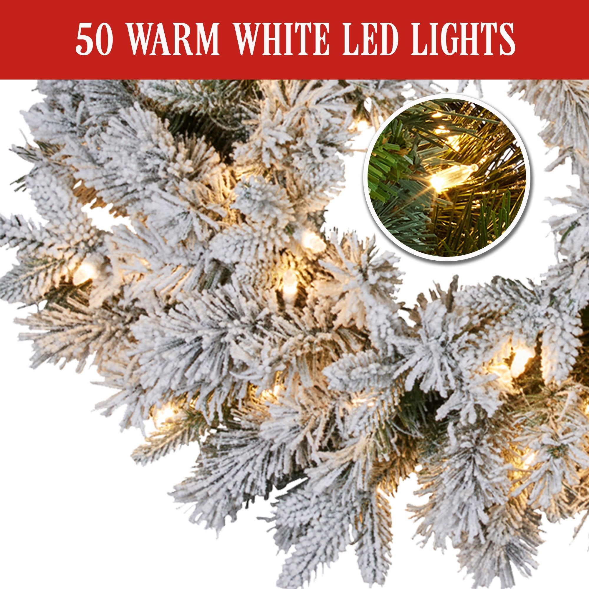 Christabelle Christmas Wreath Snowy Atica Pre-Lit with LED Lights Front Door Decoration Ornament V240-112_HZSA61