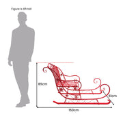 Christabelle Christmas Sleigh With Red Finish - Metal 150cm V240-112_JHC204R