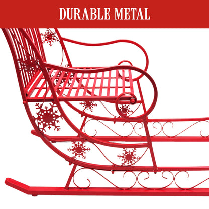 Christabelle Christmas Sleigh With Red Finish - Metal 150cm V240-112_JHC204R