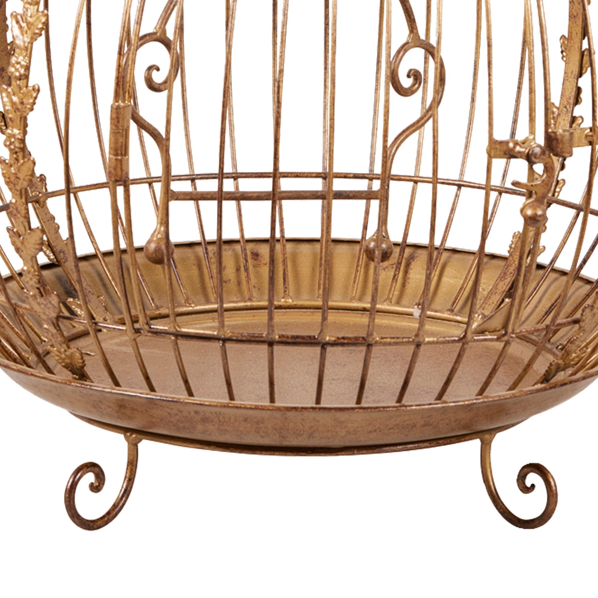 Christabelle Antique Gold Metal Art Iron Wrought Material Bird Cage Display Christmas Decor V240-112_JHC502