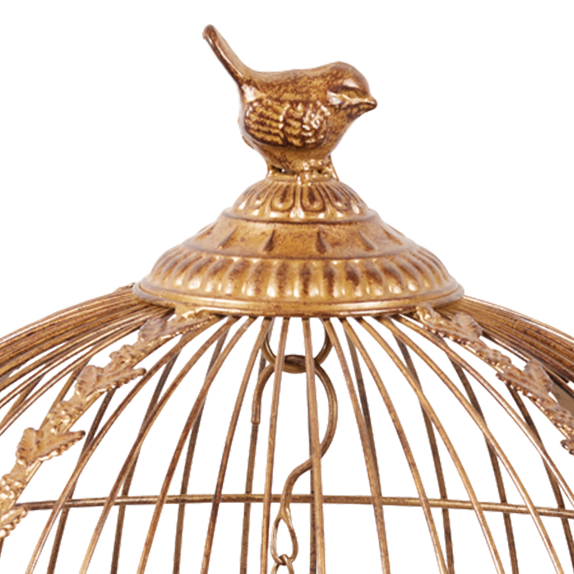 Christabelle Antique Gold Metal Art Iron Wrought Material Bird Cage Display Christmas Decor V240-112_JHC502