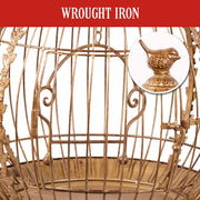 Christabelle Antique Gold Metal Art Iron Wrought Material Bird Cage Display Christmas Decor V240-112_JHC502