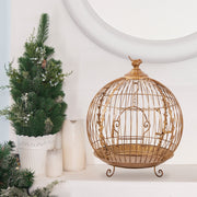 Christabelle Antique Gold Metal Art Iron Wrought Material Bird Cage Display Christmas Decor V240-112_JHC502