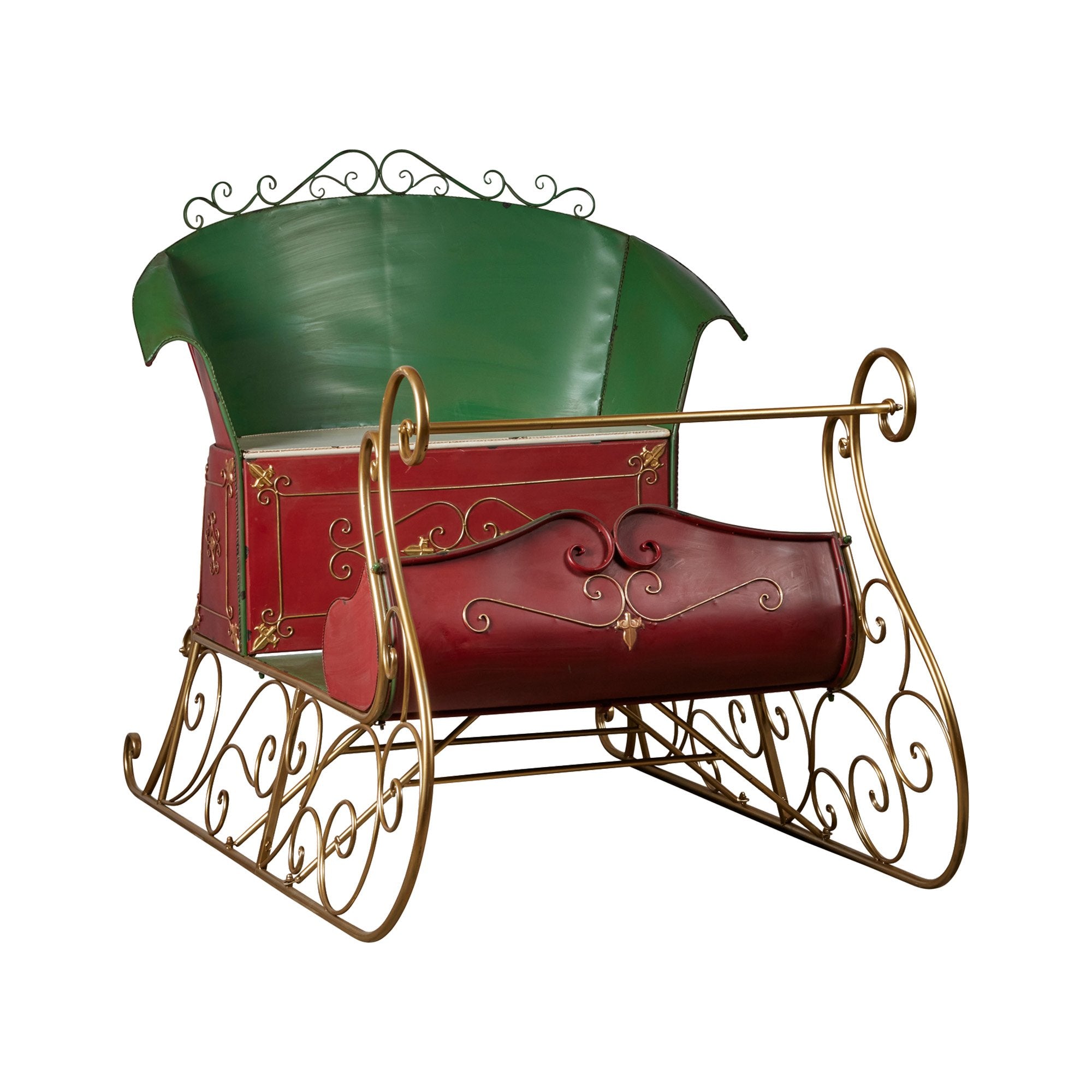 Christabelle Jumbo Life Size 210cm Rustic Christmas Sleigh Display Steel Art Christmas Decoration V240-112_JHC600