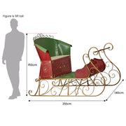 Christabelle Jumbo Life Size 210cm Rustic Christmas Sleigh Display Steel Art Christmas Decoration V240-112_JHC600
