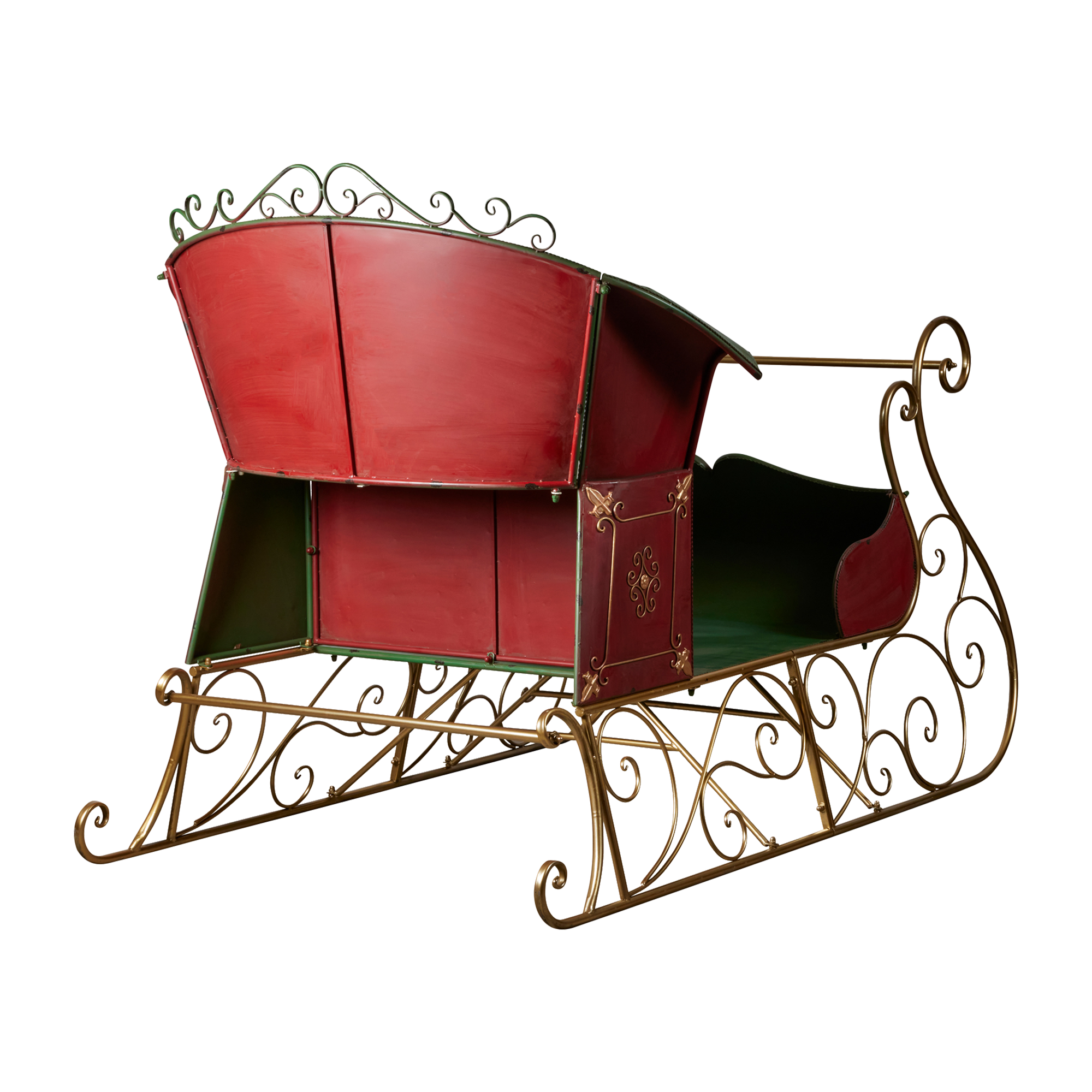 Christabelle Jumbo Life Size 210cm Rustic Christmas Sleigh Display Steel Art Christmas Decoration V240-112_JHC600