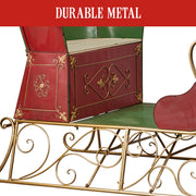Christabelle Jumbo Life Size 210cm Rustic Christmas Sleigh Display Steel Art Christmas Decoration V240-112_JHC600