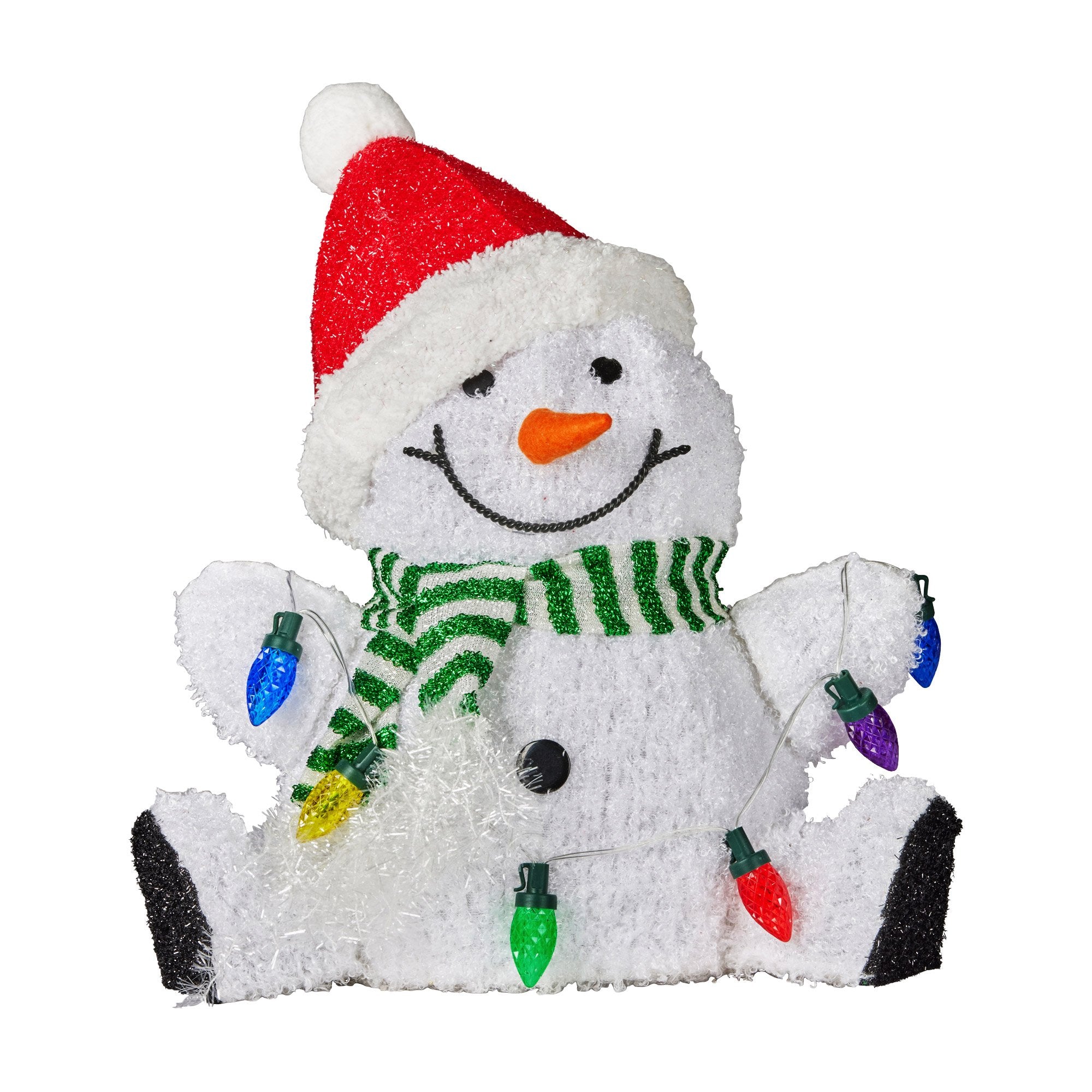 Christabelle Sitting Christmas Snowman Display With Lights - 40cm V240-112_MHA504