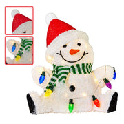 Christabelle Sitting Christmas Snowman Display With Lights - 40cm V240-112_MHA504