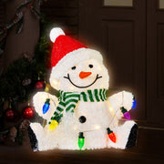 Christabelle Sitting Christmas Snowman Display With Lights - 40cm V240-112_MHA504