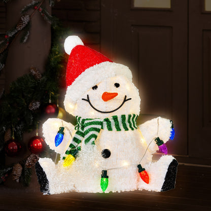 Christabelle Sitting Christmas Snowman Display With Lights - 40cm V240-112_MHA504