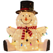 Christabelle 82cm Sitting Snowman Christmas Display with Lights V240-112_MHA505