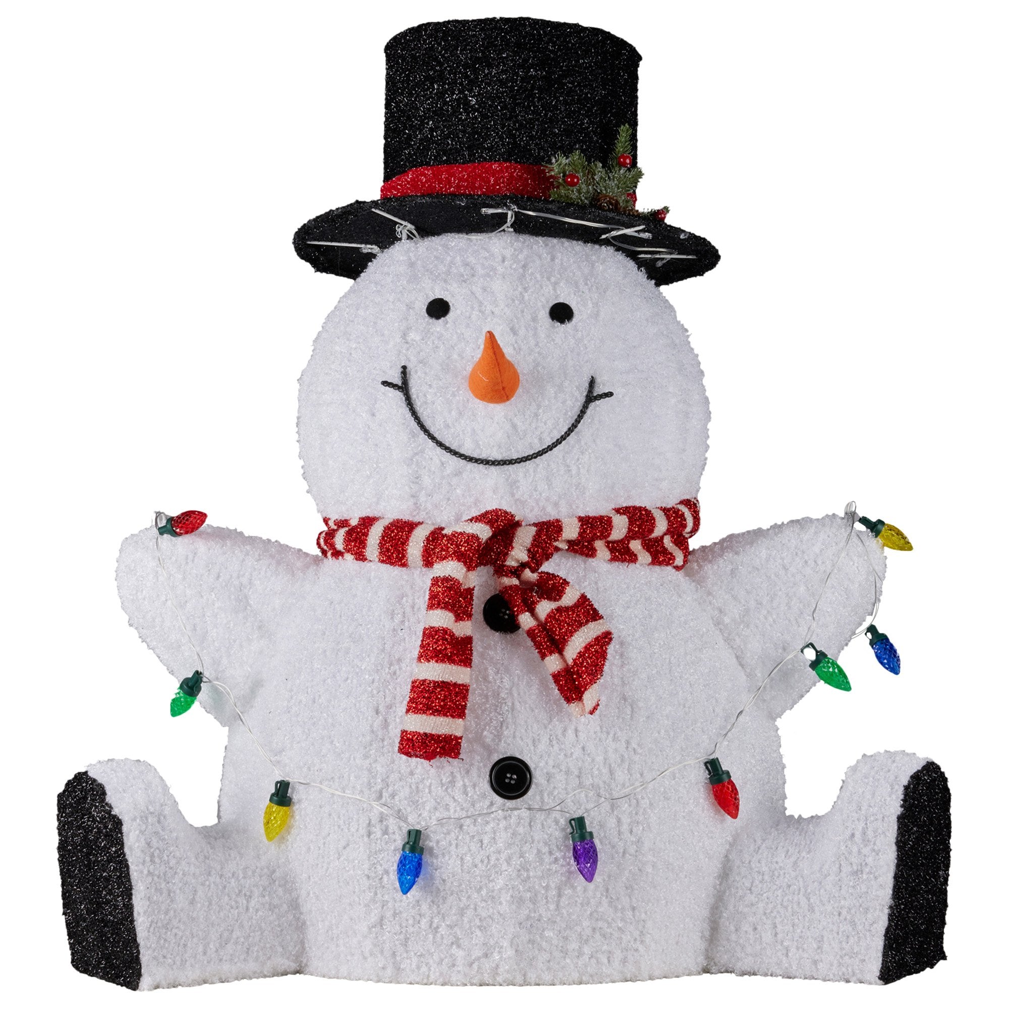 Christabelle 82cm Sitting Snowman Christmas Display with Lights V240-112_MHA505