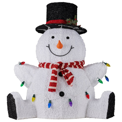 Christabelle 82cm Sitting Snowman Christmas Display with Lights V240-112_MHA505