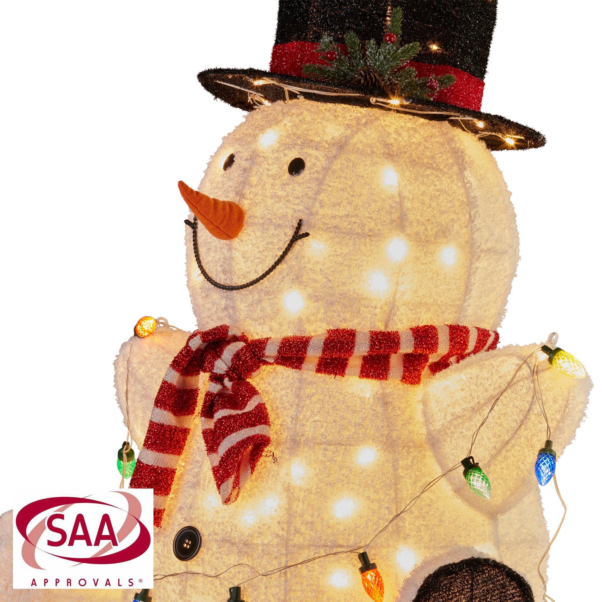 Christabelle 82cm Sitting Snowman Christmas Display with Lights V240-112_MHA505