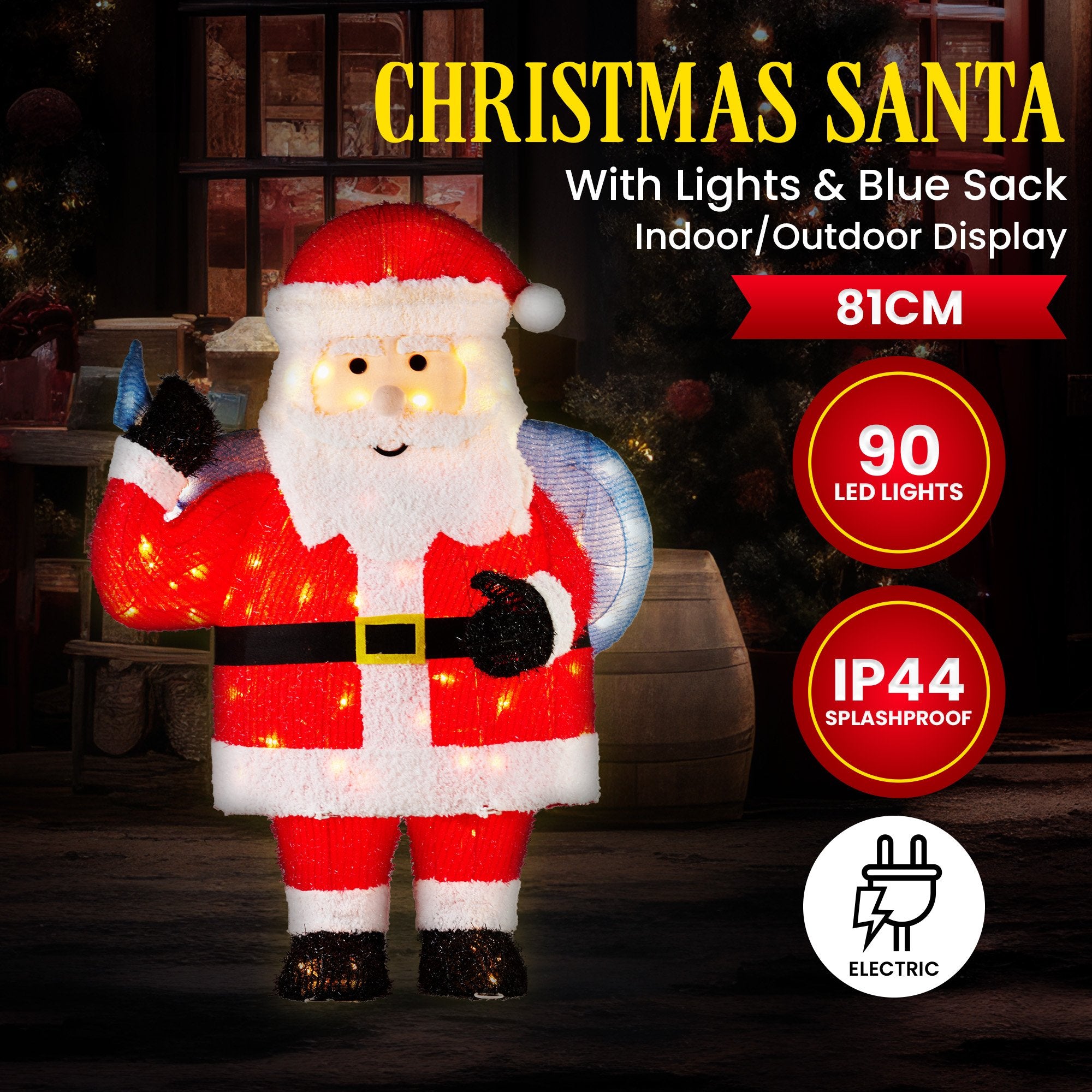 Christabelle 81cm Christmas Santa Display with Lights V240-112_MHA506