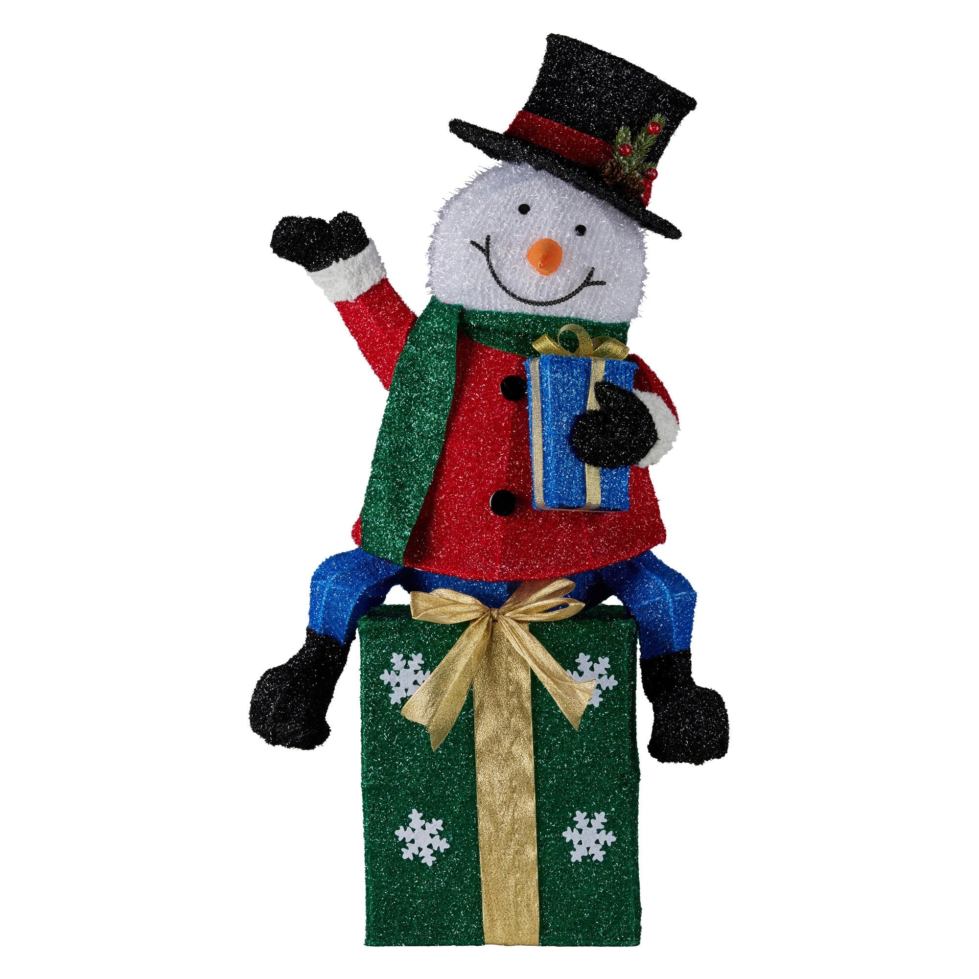 Christabelle 85cm Christmas Snowman On Presents Display with Lights V240-112_MHA509