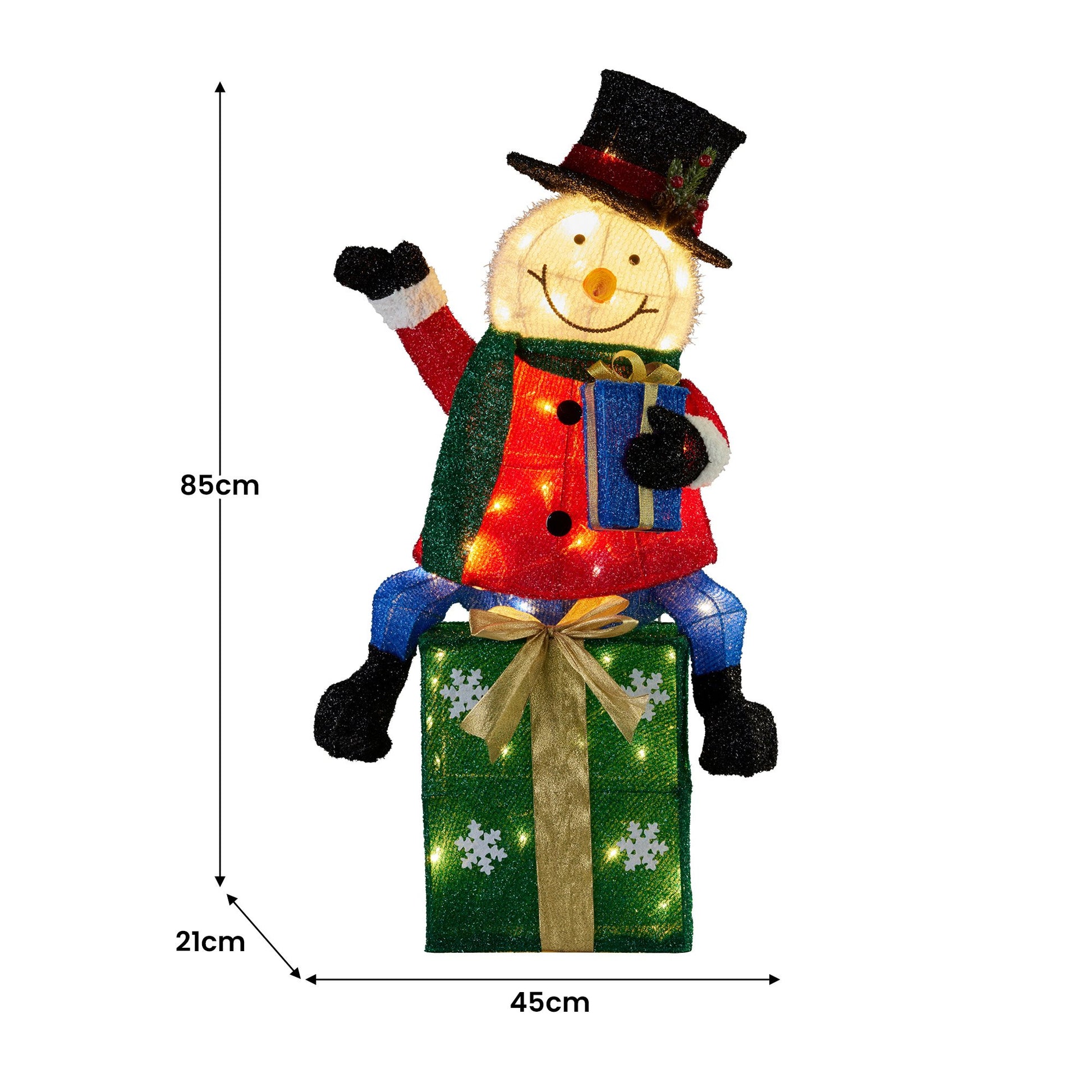 Christabelle 85cm Christmas Snowman On Presents Display with Lights V240-112_MHA509