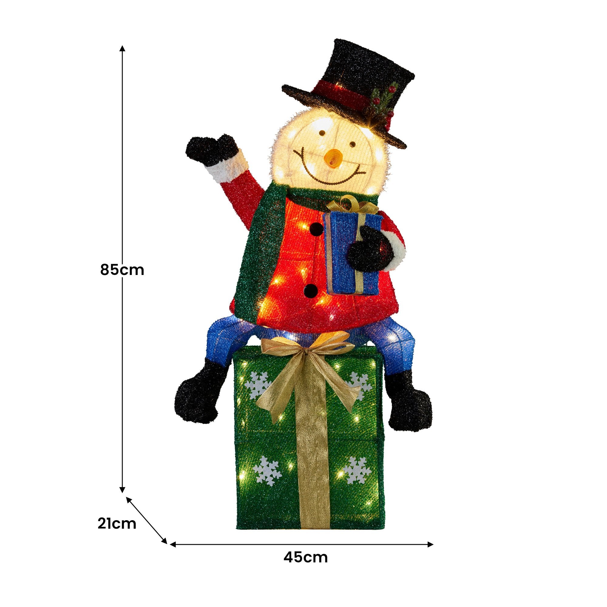 Christabelle 85cm Christmas Snowman On Presents Display with Lights V240-112_MHA509