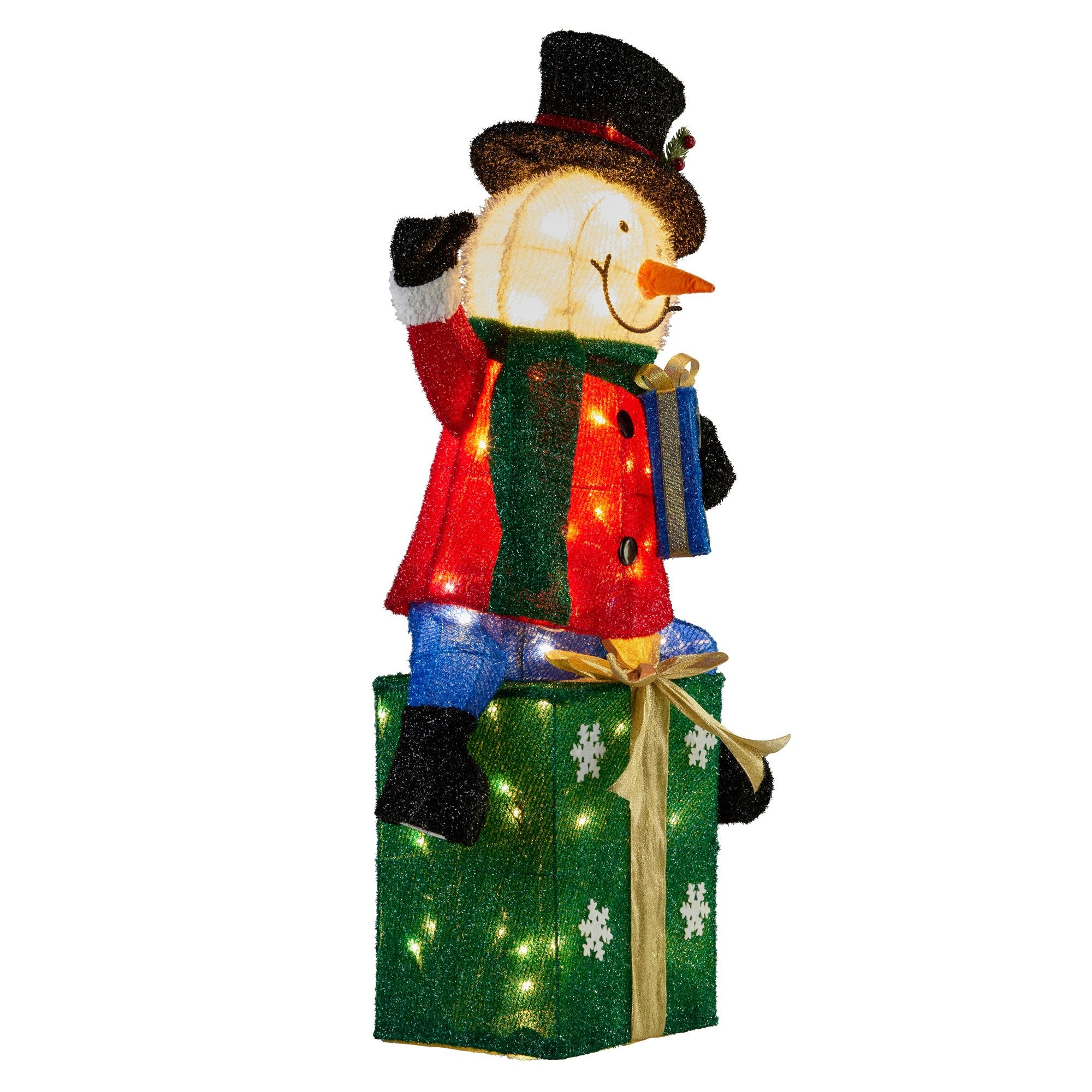 Christabelle 85cm Christmas Snowman On Presents Display with Lights V240-112_MHA509