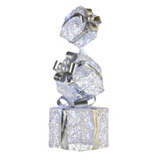 Christabelle 83cm Triple Christmas Silver Giftbox Stack Display with Lights V240-112_MHA516