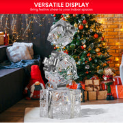 Christabelle 83cm Triple Christmas Silver Giftbox Stack Display with Lights V240-112_MHA516