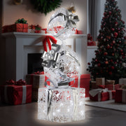 Christabelle 83cm Triple Christmas Silver Giftbox Stack Display with Lights V240-112_MHA516