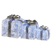 Christabelle Swishmas Set Of 3 Christmas Gift Boxes With Lights With Jewelled Wire And Silver Bows V240-112_MHA520