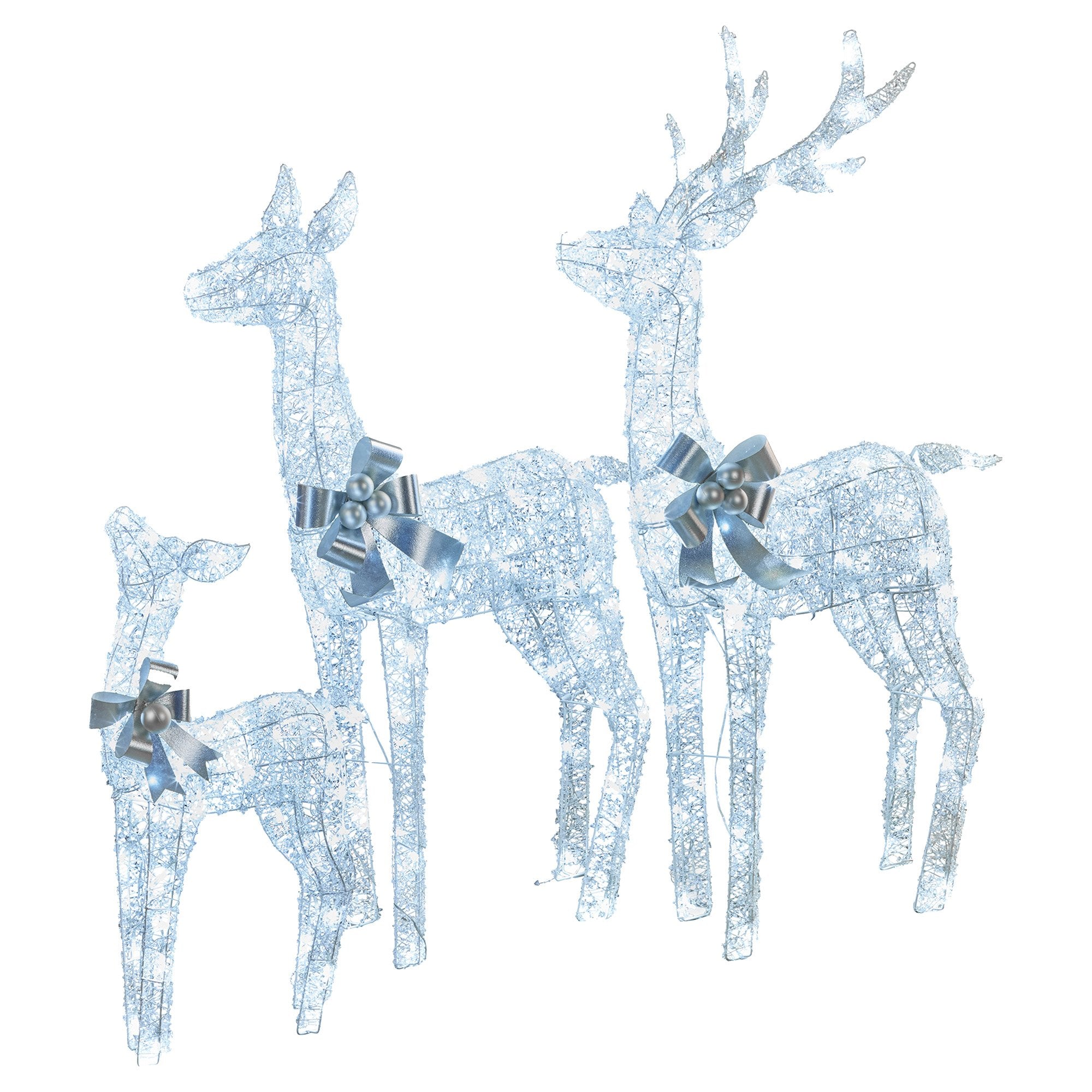 Christabelle Christmas Reindeer Display Set 3 Indoor & Outdoor Decorations Acrylic Beads Cool White LED V240-112_MHA600