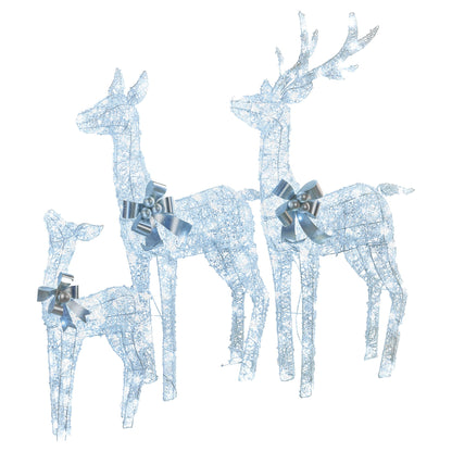 Christabelle Christmas Reindeer Display Set 3 Indoor & Outdoor Decorations Acrylic Beads Cool White LED V240-112_MHA600