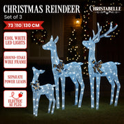 Christabelle Christmas Reindeer Display Set 3 Indoor & Outdoor Decorations Acrylic Beads Cool White LED V240-112_MHA600