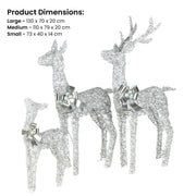 Christabelle Christmas Reindeer Display Set 3 Indoor & Outdoor Decorations Acrylic Beads Cool White LED V240-112_MHA600