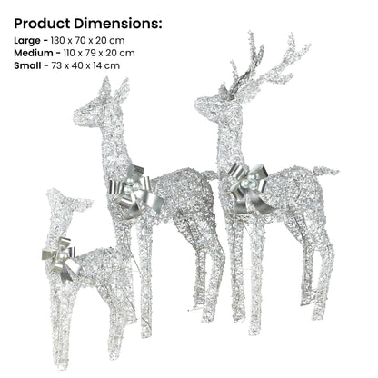 Christabelle Christmas Reindeer Display Set 3 Indoor & Outdoor Decorations Acrylic Beads Cool White LED V240-112_MHA600