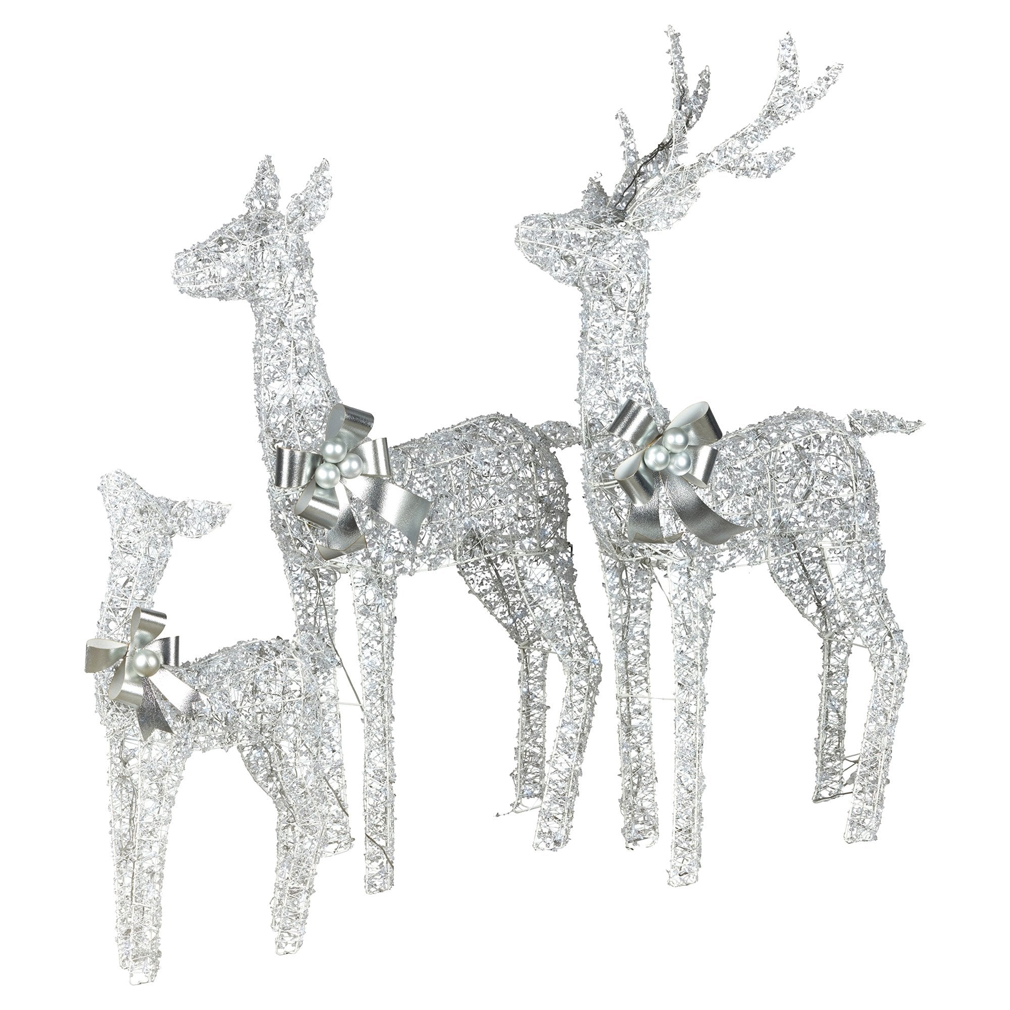 Christabelle Christmas Reindeer Display Set 3 Indoor & Outdoor Decorations Acrylic Beads Cool White LED V240-112_MHA600