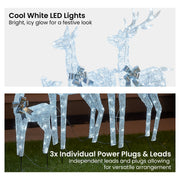 Christabelle Christmas Reindeer Display Set 3 Indoor & Outdoor Decorations Acrylic Beads Cool White LED V240-112_MHA600