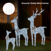 Christabelle Christmas Reindeer Display Set 3 Indoor & Outdoor Decorations Acrylic Beads Cool White LED V240-112_MHA600