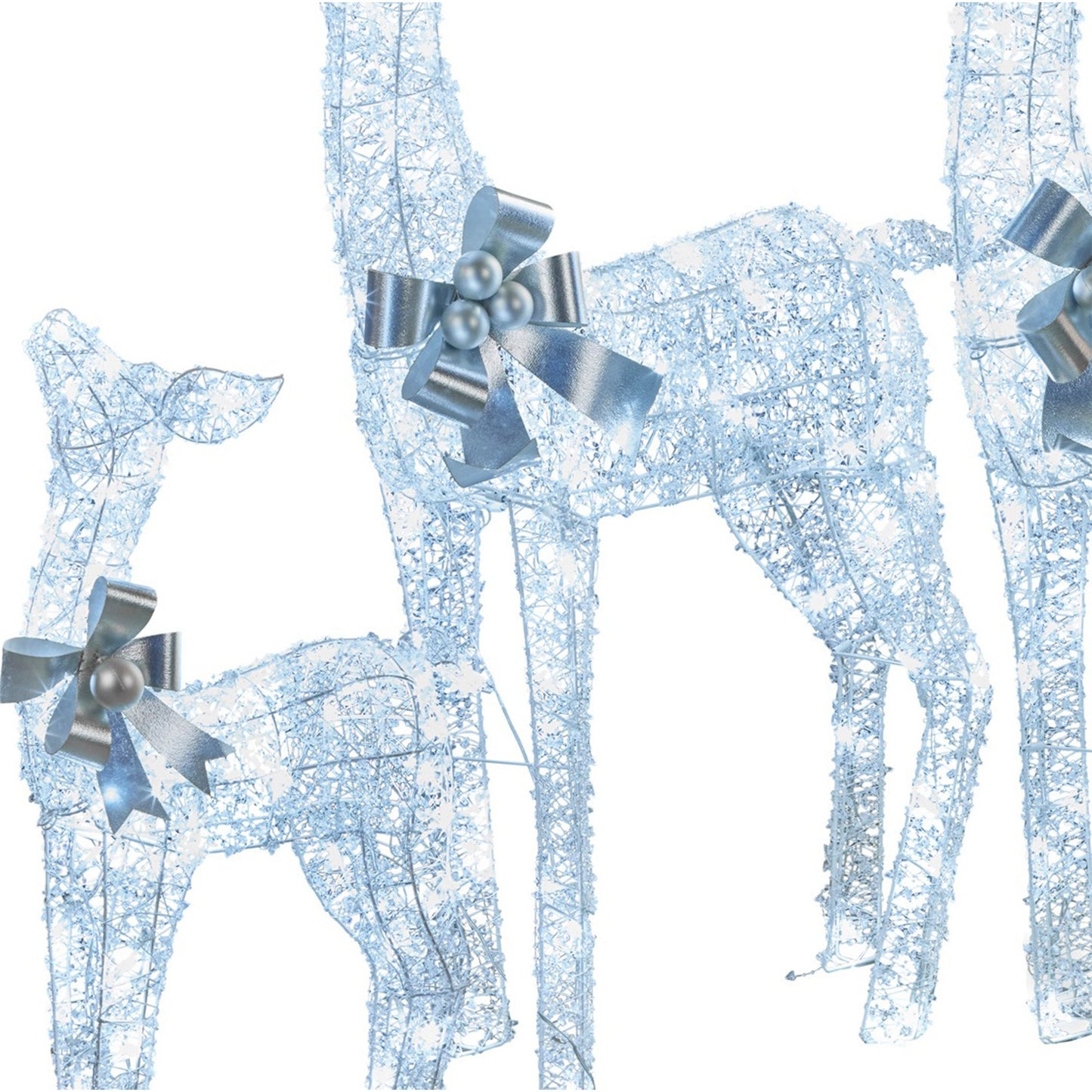 Christabelle Christmas Reindeer Display Set 3 Indoor & Outdoor Decorations Acrylic Beads Cool White LED V240-112_MHA600