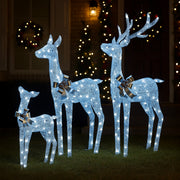 Christabelle Christmas Reindeer Display Set 3 Indoor & Outdoor Decorations Acrylic Beads Cool White LED V240-112_MHA600