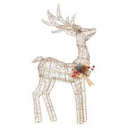 Christabelle Light Up Christmas Reindeer Display Indoor & Outdoor Decoration Warm White LED Lights Gold Bow V240-112_MHA603