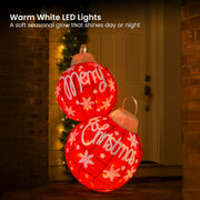Christabelle Oversized Christmas Bauble Display Warm White Led Lights Glitter V240-112_MHA608