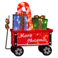 Christabelle Christmas Cart Display w/Candy Cane & Presents Warm White LED Lights Wire Frame Structure Indoor V240-112_MHA610