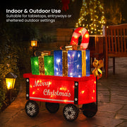Christabelle Christmas Cart Display w/Candy Cane & Presents Warm White LED Lights Wire Frame Structure Indoor V240-112_MHA610