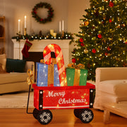 Christabelle Christmas Cart Display w/Candy Cane & Presents Warm White LED Lights Wire Frame Structure Indoor V240-112_MHA610