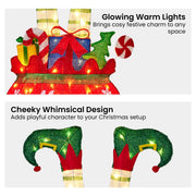 Christabelle Elf in Gift Sack Christmas Display Warm White LED Lights 86cm for Decoration w/Wire Frame V240-112_MHA611