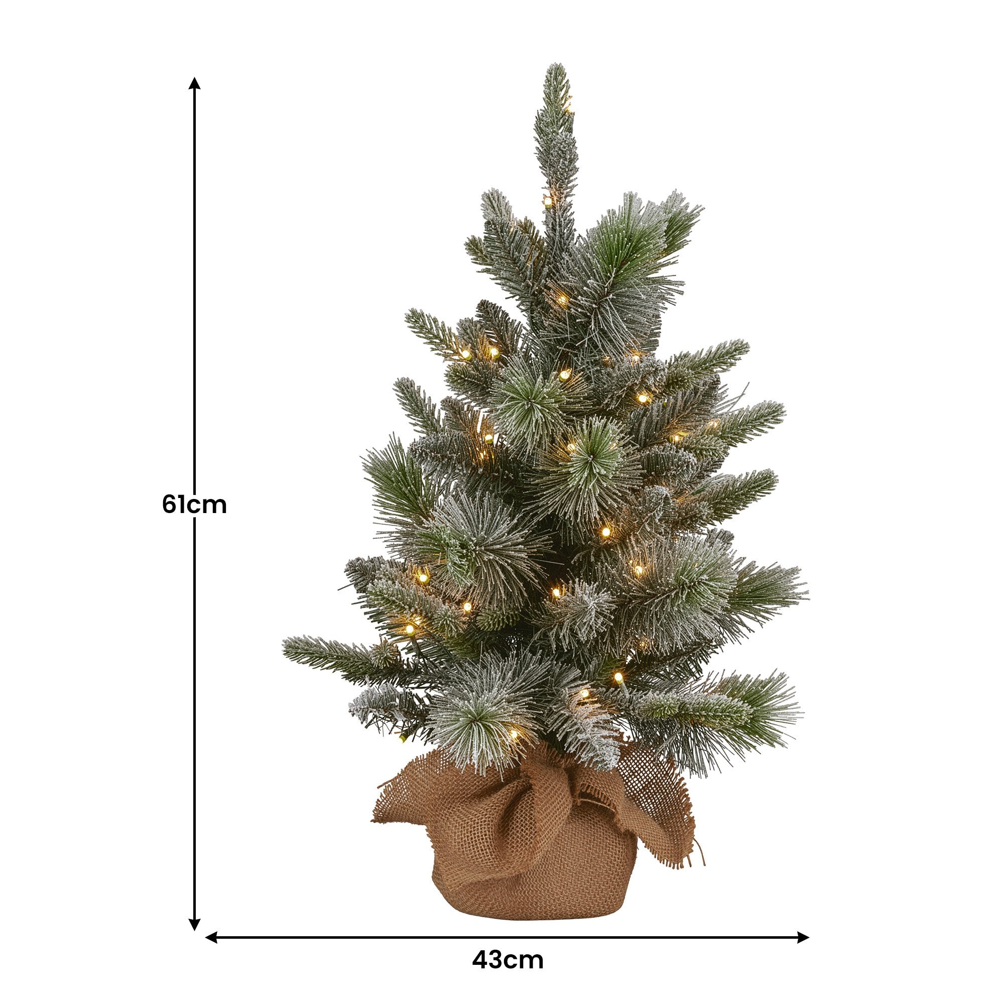 Christabelle 61cm Pre-Lit Snowy Stamford Spruce Battery-Operated Mini Christmas Tree Multi-Functional LED V240-112_NATSS2